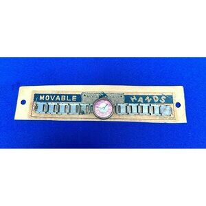 Antique Movable Hands Nickel Plated Occupied Japan Watch Original Package! 42